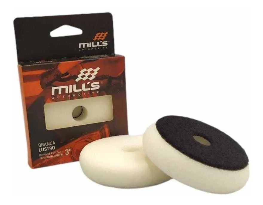 BOINA DE ESPUMA BRANCA MACIA PARA ROTO ORBITAL MILLS 3 LUSTRO
