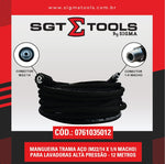 Carregar imagem na Galeria, MANGUEIRA TRAMA ACO M22/14 X 14 MACHO LAVADORAS ALTA PRESSAO 12 METROS SIGMA