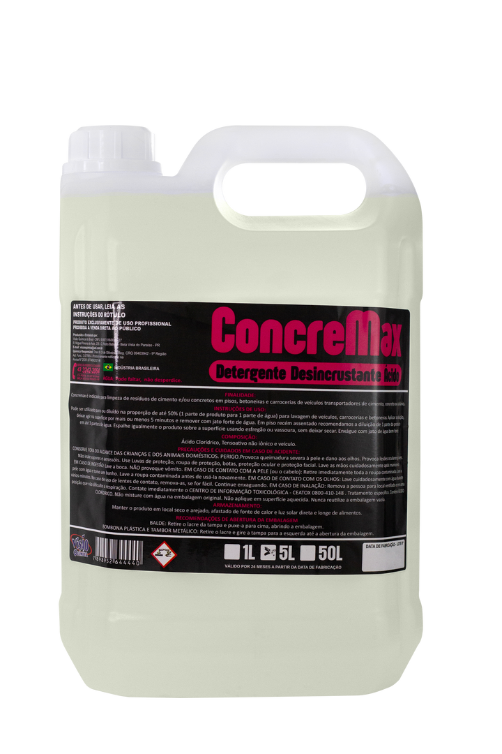 CONCREMAX REMOVEDOR CONCRETO 5 LITROS VISÃO QUIMICA