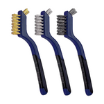 Carregar imagem na Galeria, Escovas de limpeza do Kit 3 Escovas Nylon Aço Latão Vonixx, ideal para detalhamento de carros e motos.