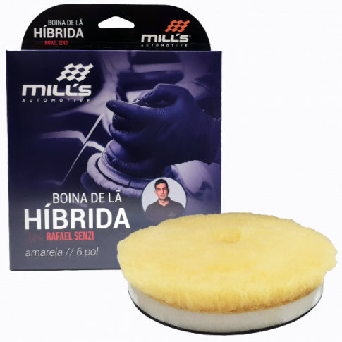 BOINA LÃ HIBRIDA RS AMARELA 6\" INTERFACE BRANCA ROTATIVA MILLS