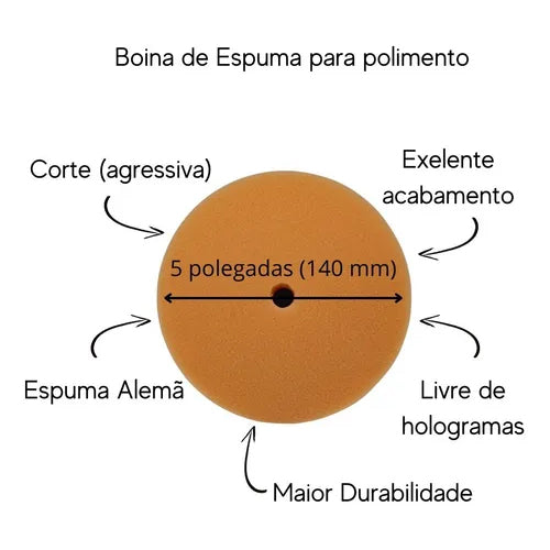 BOINA DE ESPUMA LARANJA CORTE NP2 5 NEW POLISH