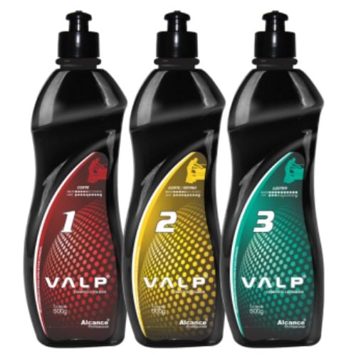 KIT POLIDORES VALP (1 CORTE + 2 REFINO + 3 LUSTRO) 500ML
