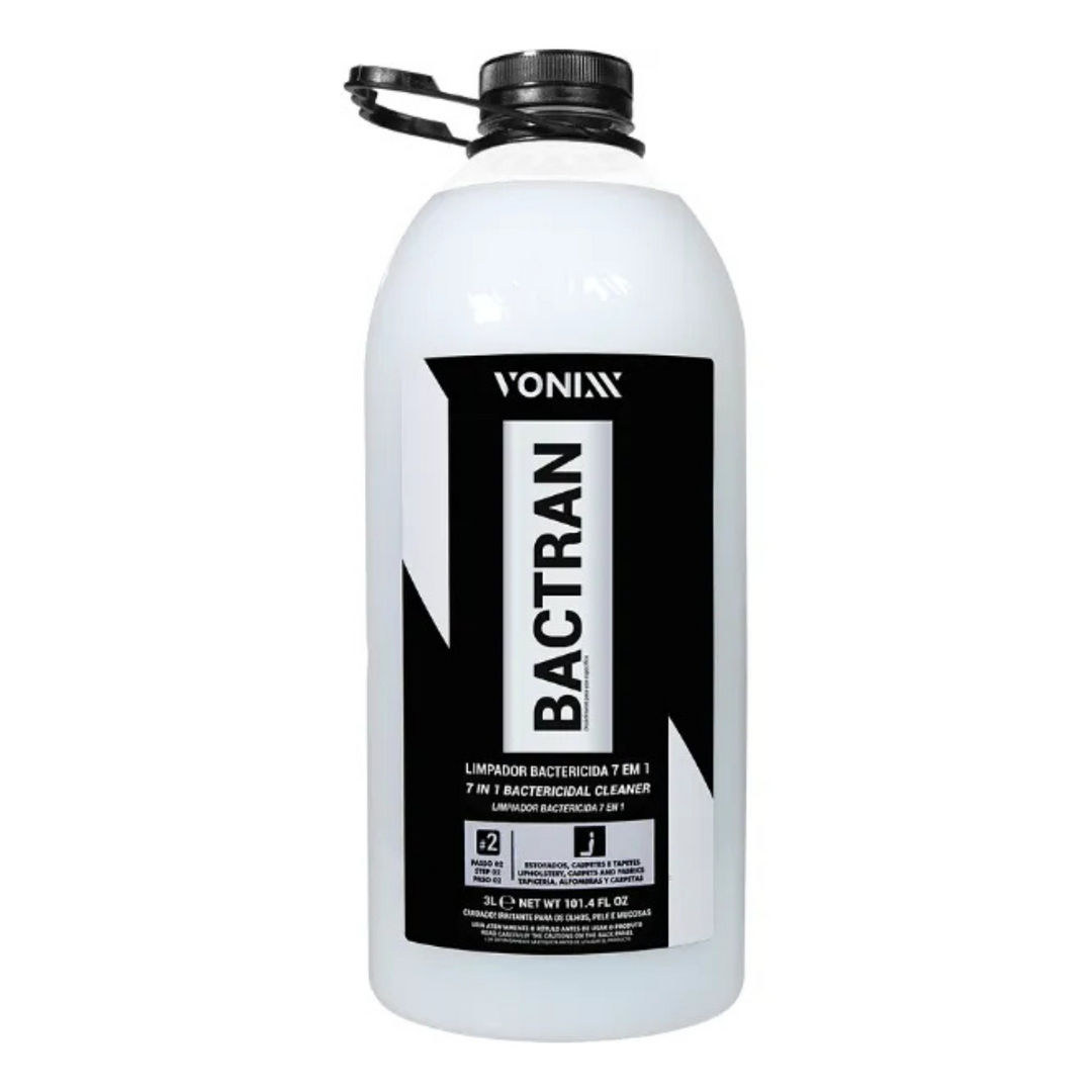 BACTRAN 3L da Vonixx, limpador bactericida ultra concentrado para estofados e carpetes.