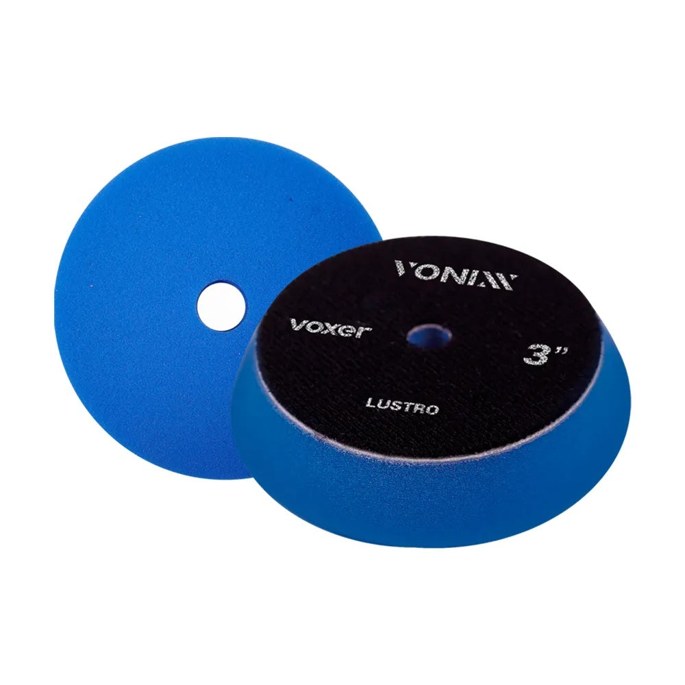 Boina Voxer Lustro azul claro 3" da Vonixx, ideal para polimento e acabamento de superfícies automotivas.