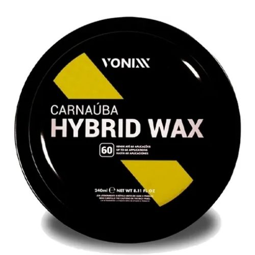 Embalagem de CARNAÚBA HYBRID WAX VONIXX, 240ml, produto para proteção de pintura automotiva.
