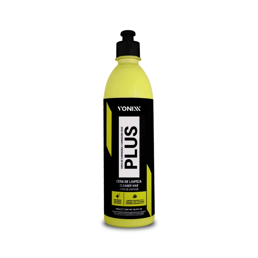 CARNAUBA PLUS Liq. VONIXX 500ML, cera de limpeza e proteção para carro, embalagem de 500ml.