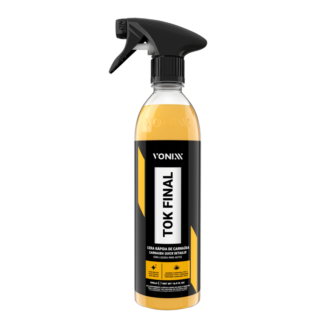 CARNAUBA TOK FINAL SPRAY VONIXX 500ML, cera de carnaúba em spray para brilho e proteção da pintura.