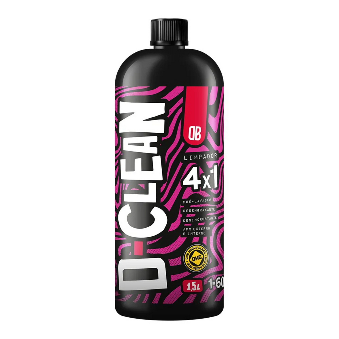 D CLEAN LIMPADOR 4X1 1.5L DUB BOYZ, ideal para limpeza eficiente, atua como shampoo e desengraxante.
