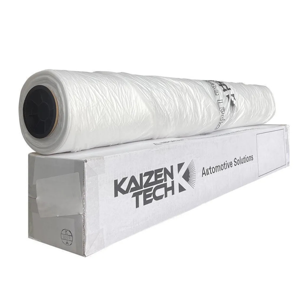 FILME PLÁSTICO ELETROSTATICO PARA MASCARAMENTO 3,80 X 200M KAIZEN TECH na embalagem, ideal para proteção automotiva.