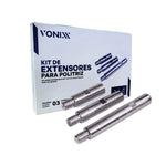 Carregar imagem na Galeria, KIT 3x PROLONGADOR EXTENSOR POLITRIZ ROTATIVA VONIXX com 3 unidades para polimento automotivo.