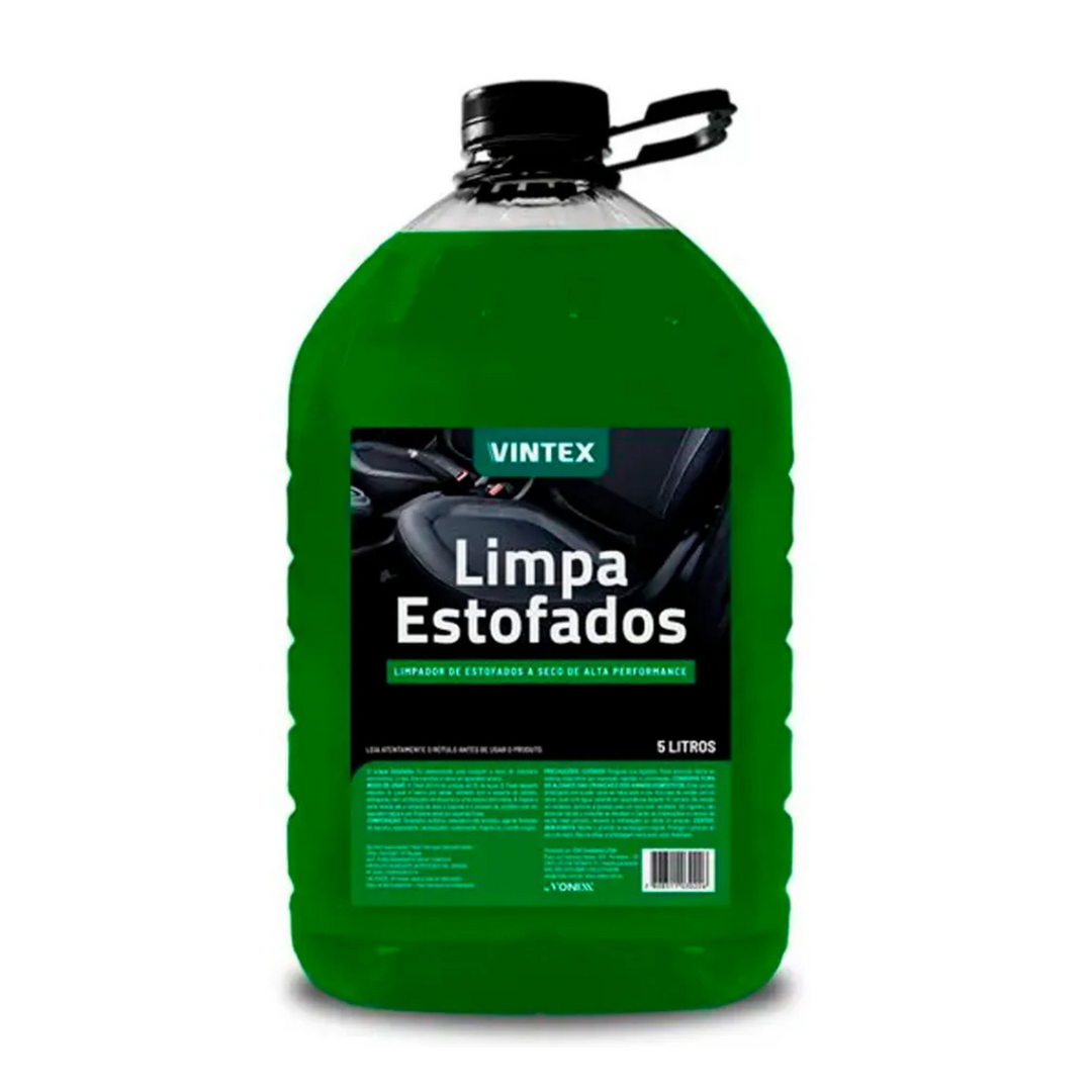 Limpa Estofados VONIXX 5 litros em embalagem verde, ideal para limpeza a seco de estofados automotivos e residenciais.