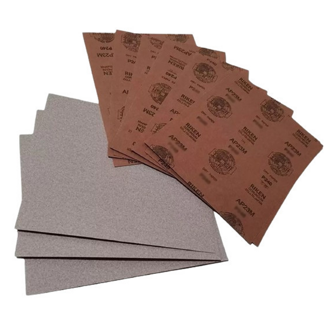 LIXA FOLHA A SECO AP23 P150 RIKEN em folhas para lixamento automotivo e moveleiro.
