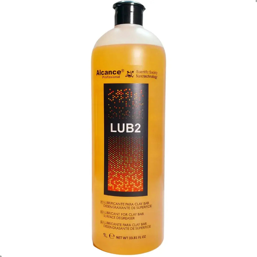 LUB2 LUBRIFICANTE CLAY BAR 1L ALCANCE em frasco de 1 litro para uso em estética automotiva e detalhamento profissional.