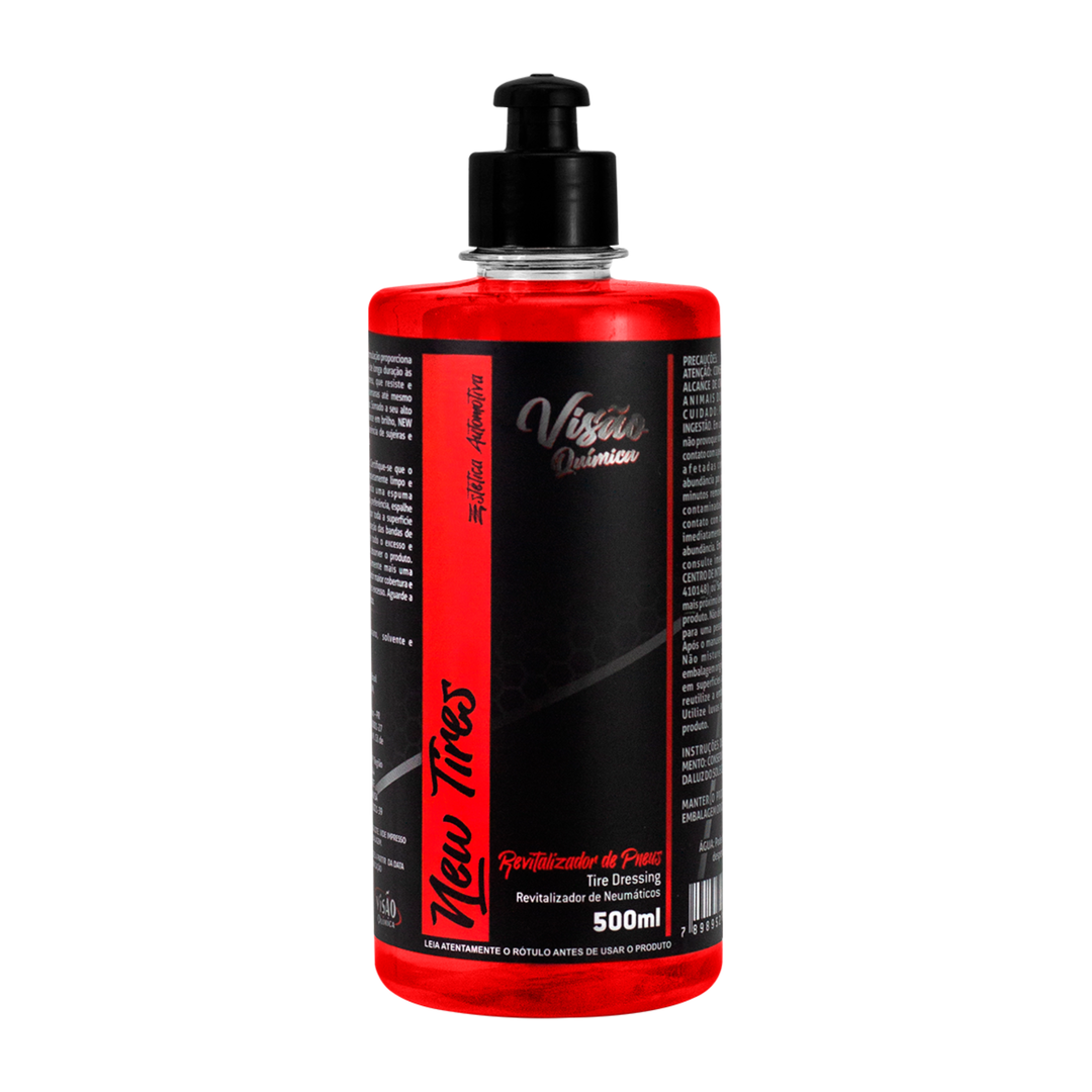 NEW TIRES REVITALIZADOR DE PNEUS 500 ML VISAO QUIMICA, revitalizador de pneus premium.