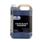 PRETINHO VISAO BLACK RESTAURADOR PINTA PNEU 5L VISAO QUIMICA em embalagem de 5 litros para restauração de pneus.