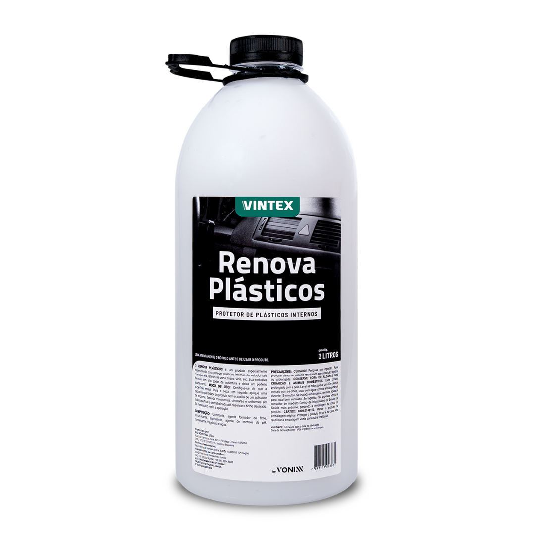 RENOVA PLASTICO da Vonixx em embalagem de 3L, ideal para proteger e renovar superfícies plásticas.