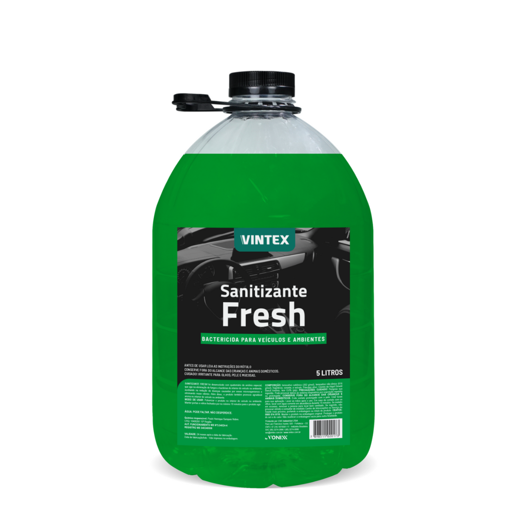 AROMATIZANTE VONIXX FRESH 5L em embalagem de 5 litros, ideal para higienizar veículos e ambientes.