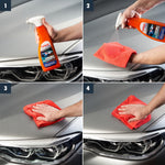 Carregar imagem na Galeria, Aplicação do CERAMIC SPRAY COATING SONAX em superfície de carro com pano vermelho.