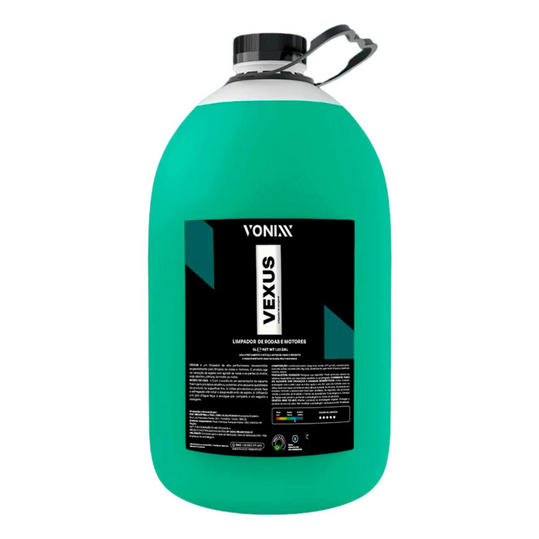 VEXUS 5L VONIXX - Limpador de rodas e motores em embalagem de 5 litros, fórmula avançada para limpeza eficiente.